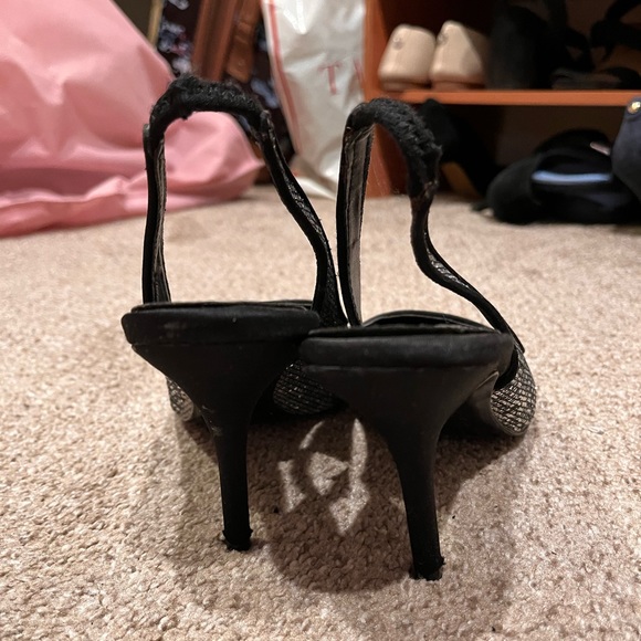 Nina silver glitter sling back heels 7 - Picture 2 of 6